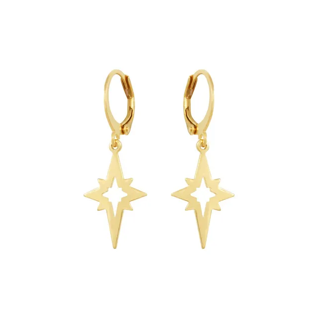 Leticia Ponti North Star boucles d'oreilles 2 cm plaqué or
