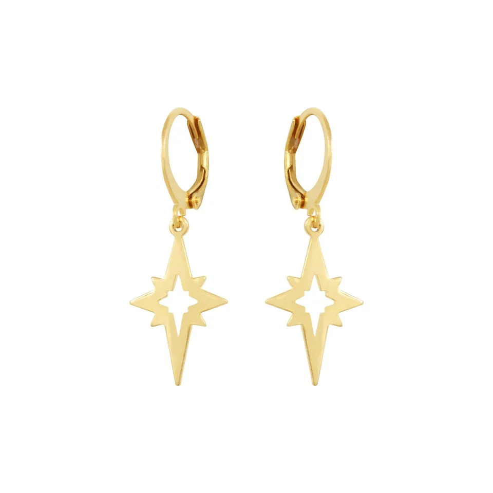 Leticia Ponti North Star boucles d'oreilles 2 cm plaqué or