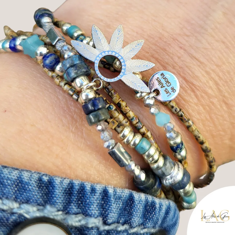 Les Ailes de Gloria Hanovre bracelet multirangs femme fantaisie