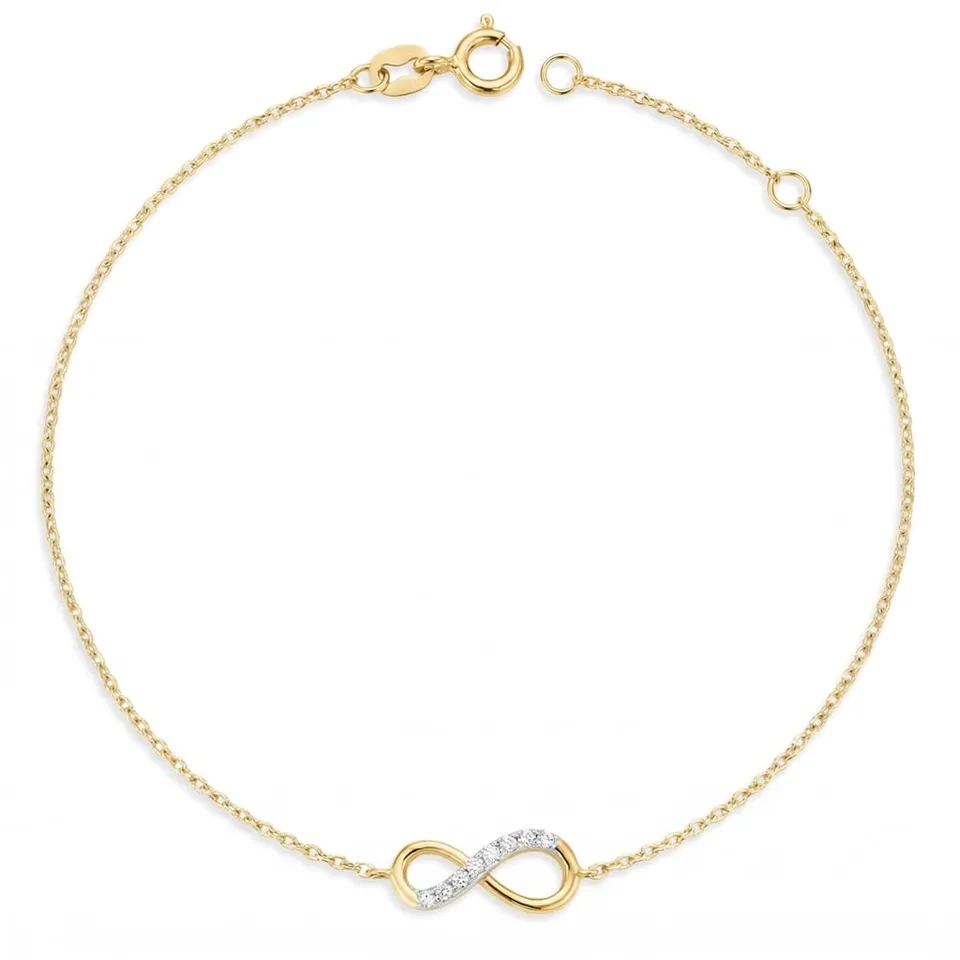 L'Atelier d'Azur Bracelet Infini Or Jaune Zirconiums Femme 18 cm
