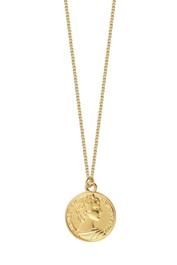 Leticia Ponti Elisabeth Coins collier médaille or 40 cm