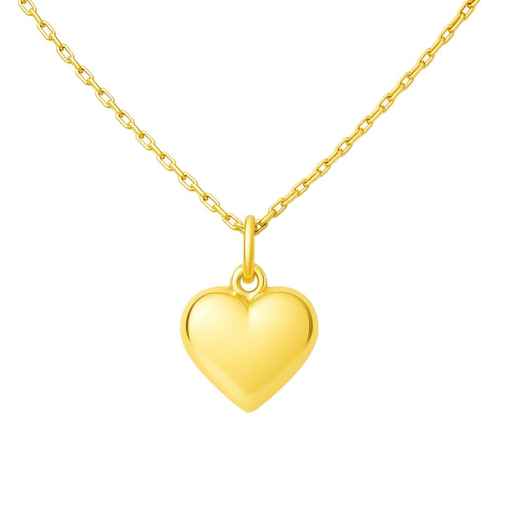L'Atelier d'Azur Pendentif Coeur or jaune 18 carats 8 mm chaîne