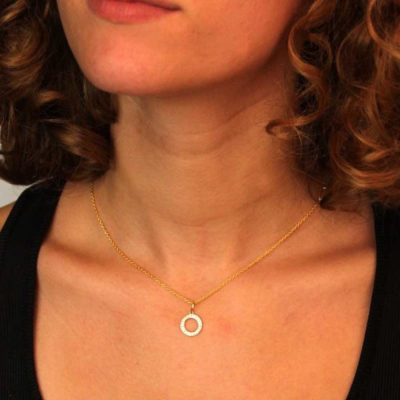 L'Atelier d'Azur Cercle Or Jaune collier zirconiums 1,2 cm 45 cm